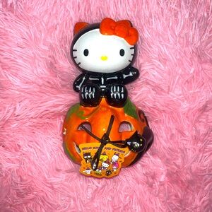 Hello Kitty Halloween Pumpkin Ceramic Tealight Holder Decor NWT